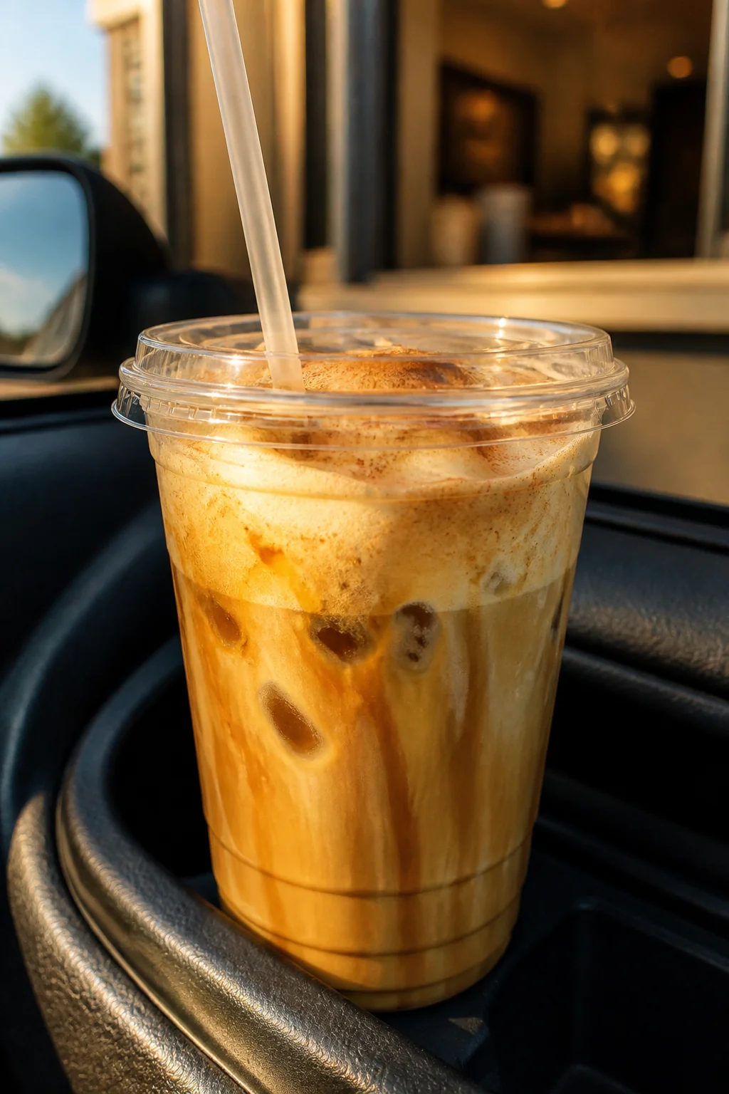 7 Brew Cinnamon Roll Latte secret menu drink - brown sugar cinnamon white chocolate latte